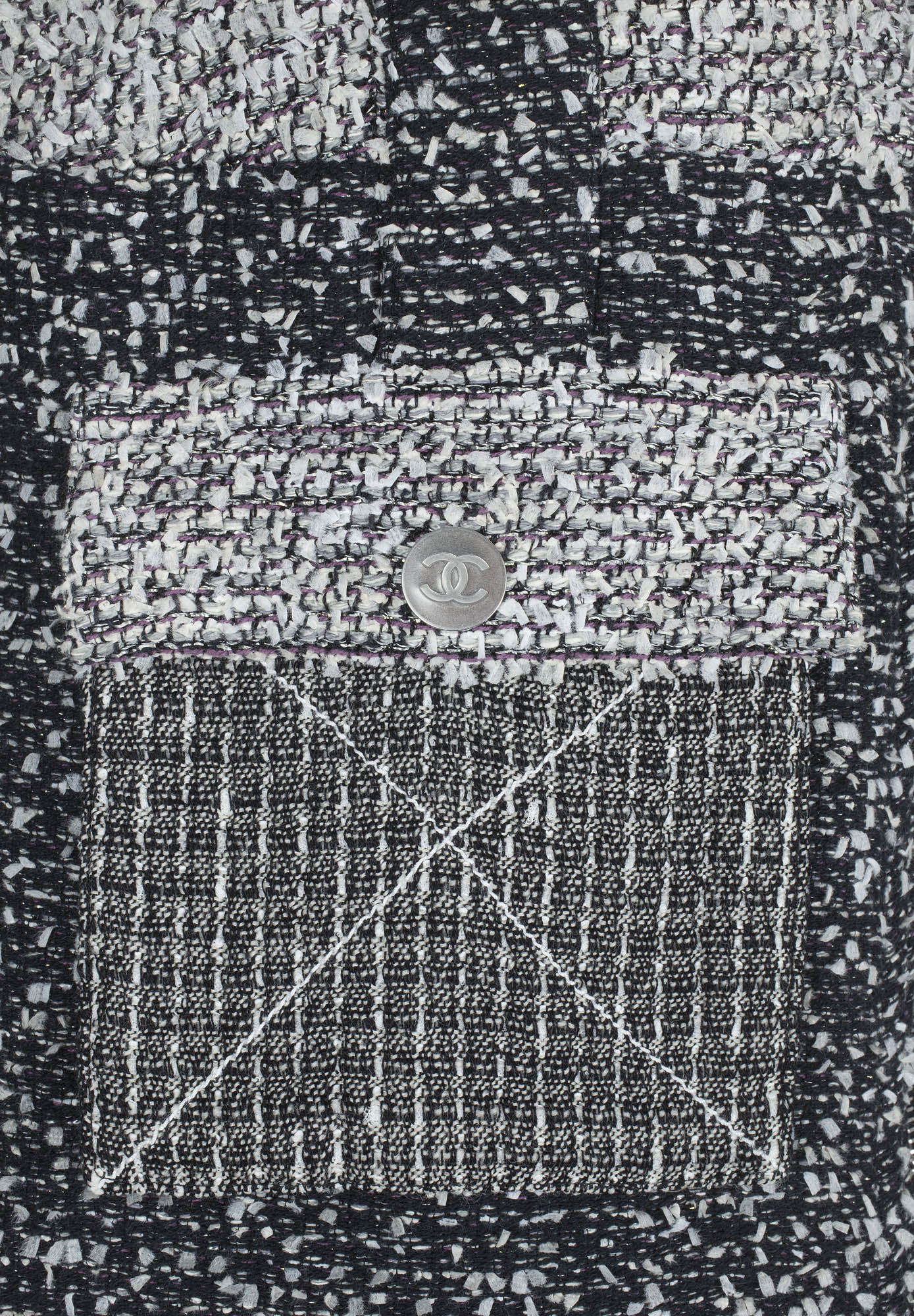 Chanel Gray Tweed Cape Vest