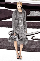 Chanel Gray Tweed Cape Vest