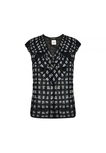 Черный шелковый топ Chanel