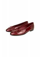 Chanel Burgundy Logo Ballet Flats