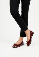 Chanel Burgundy Logo Ballet Flats
