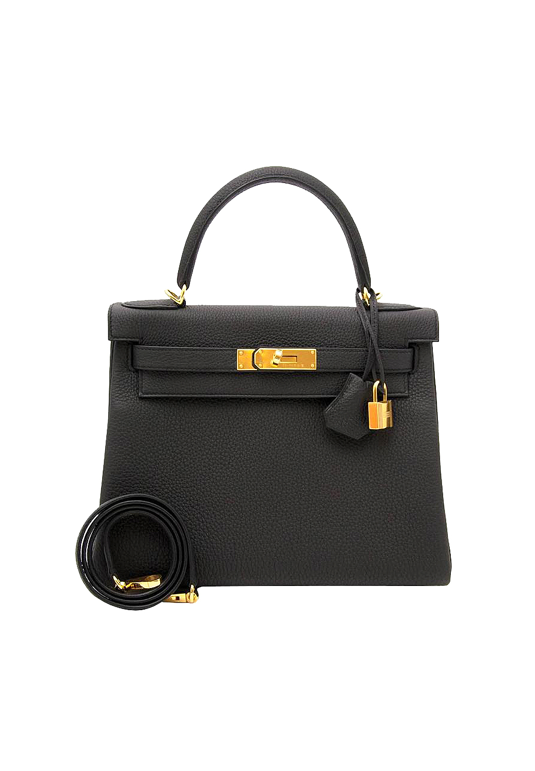 Hermès Kelly 28 Noir Togo Bag