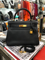 Hermès Kelly 28 Noir Togo Bag