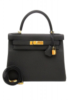 Hermès Kelly 28 Noir Togo Bag