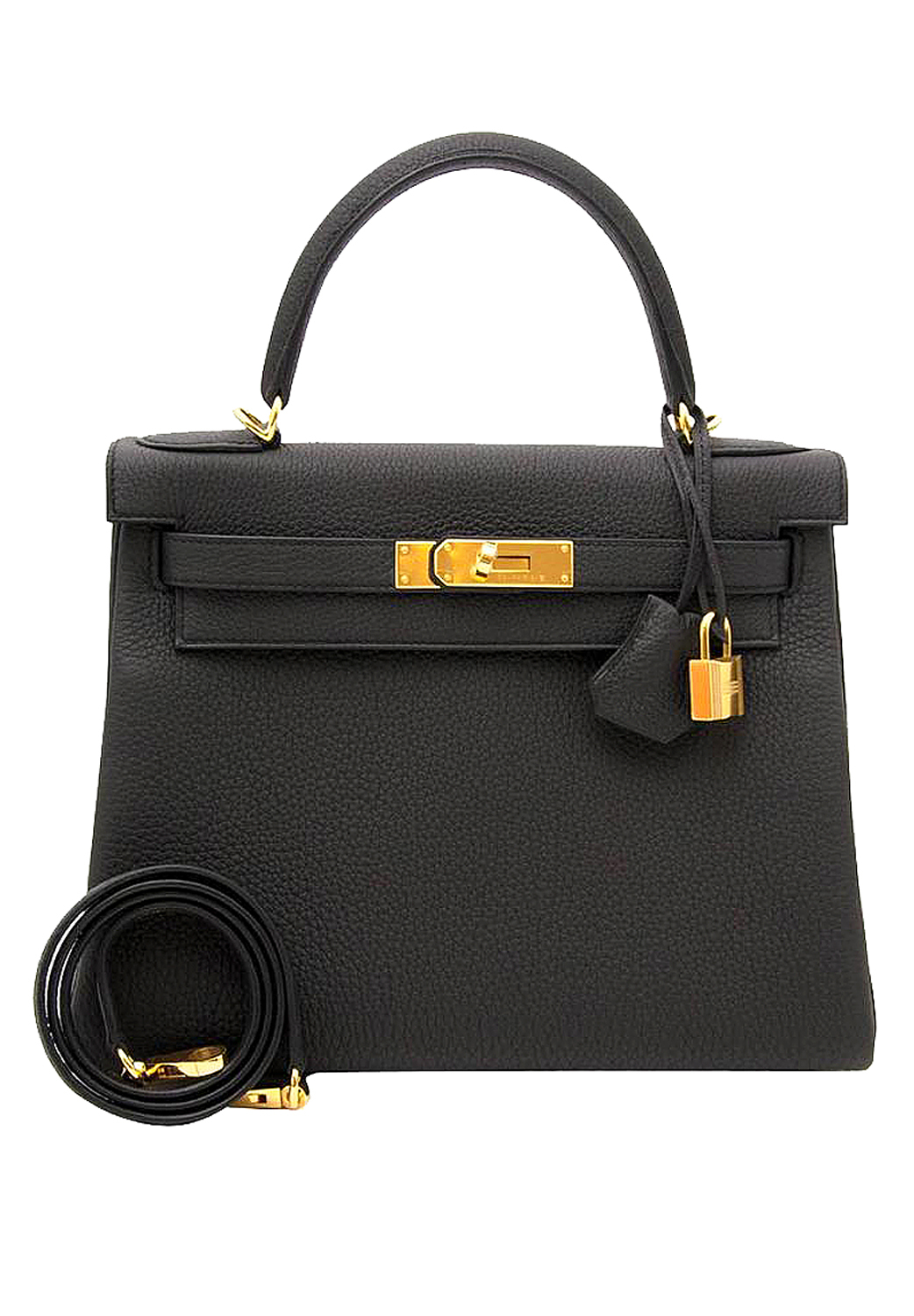 Hermès Kelly 28 Noir Togo Bag