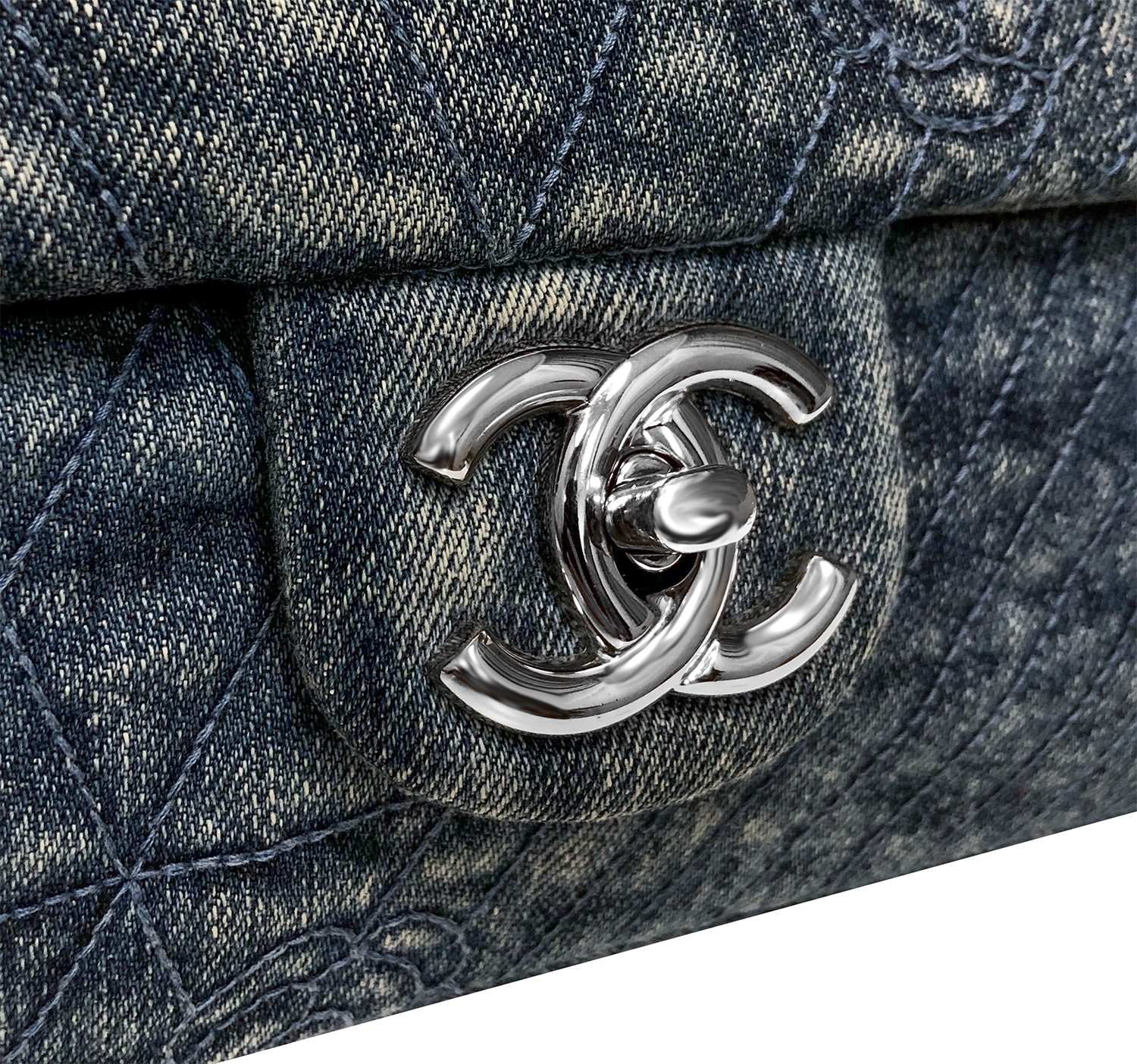 Chanel Denim Camellia Flap Bag