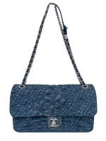 Chanel Denim Camellia Flap Bag
