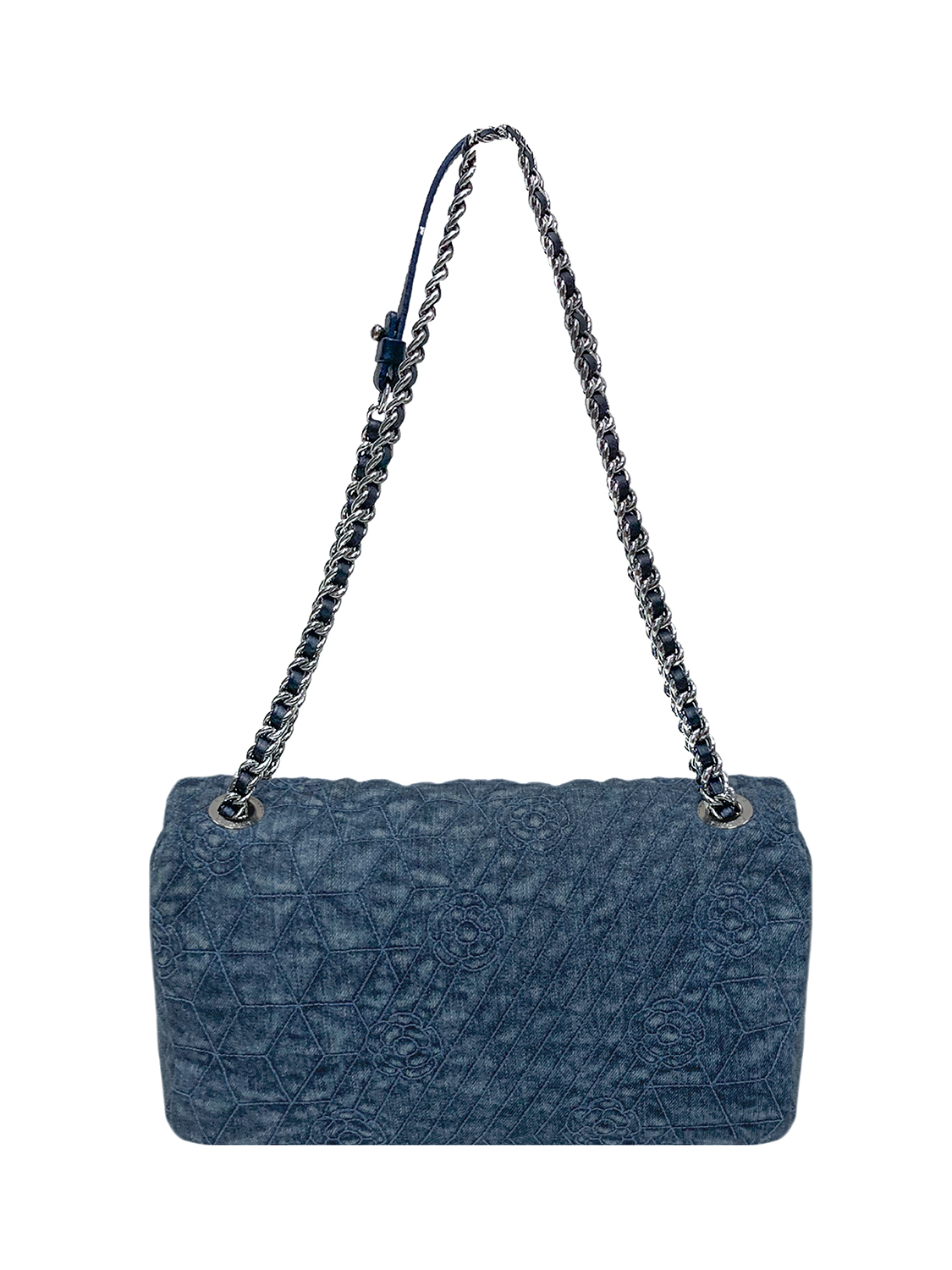 Chanel Denim Camellia Flap Bag