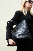 Bottega Veneta Black Crocodile Bag 