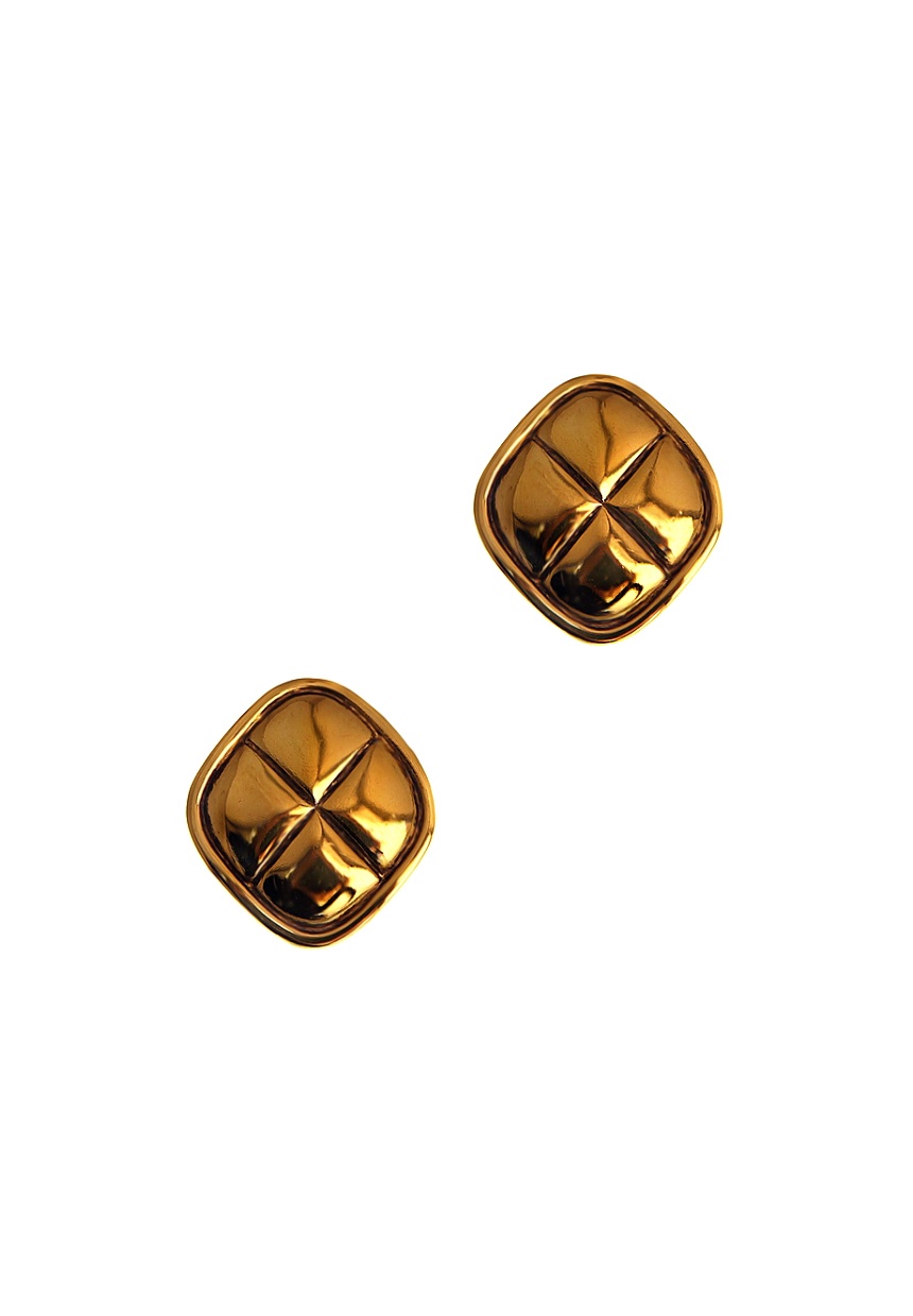 Chanel Engraved Clip-on Earrings