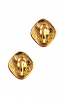 Chanel Engraved Clip-on Earrings