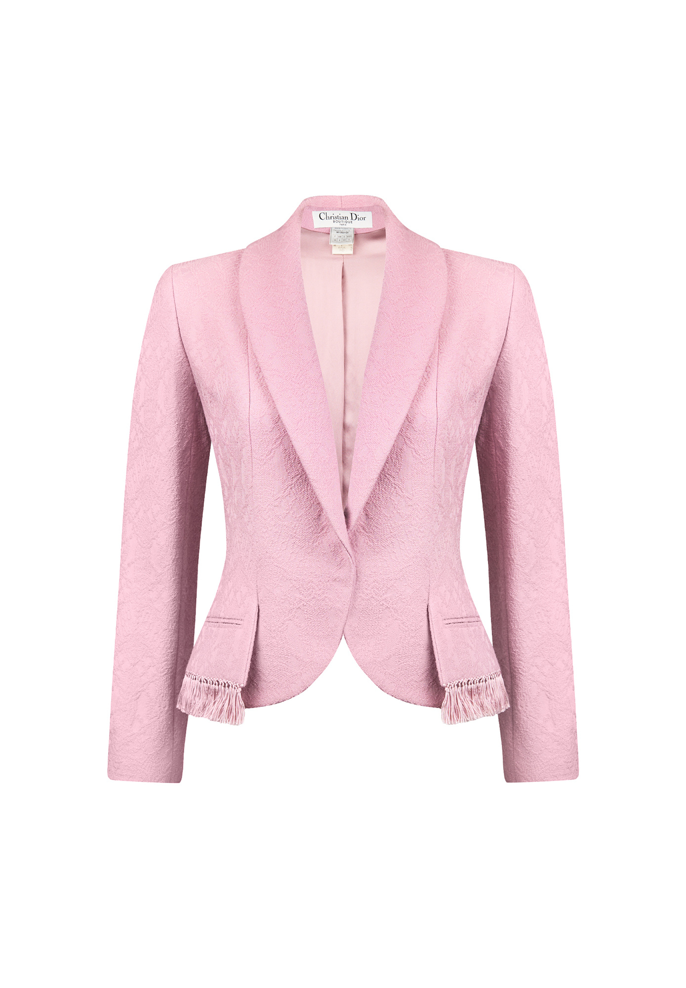 Pink Jacquard Fringe Christian Dior Blazer