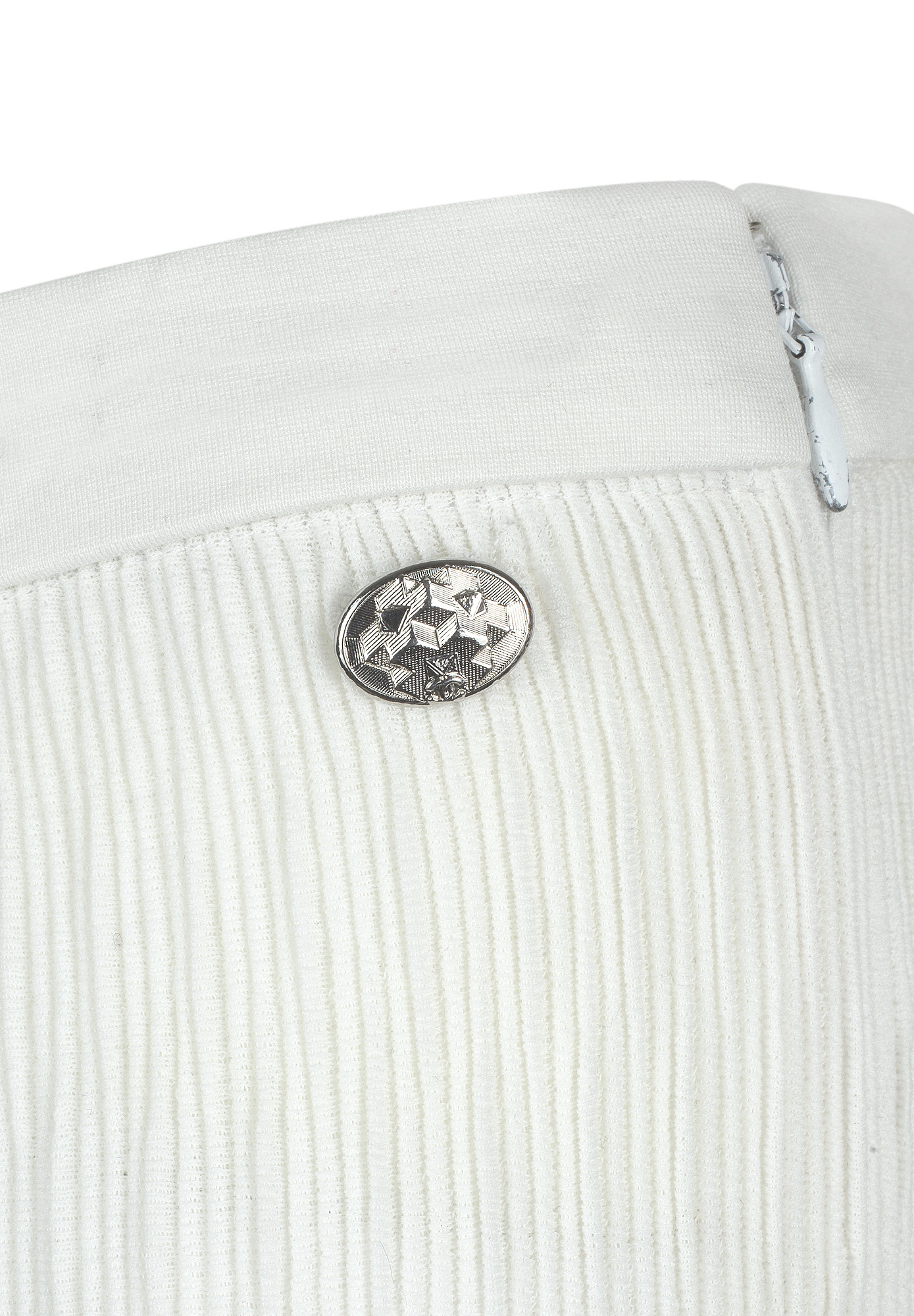 White Chanel Pleated Skirt