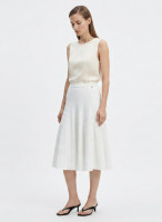 White Chanel Pleated Skirt
