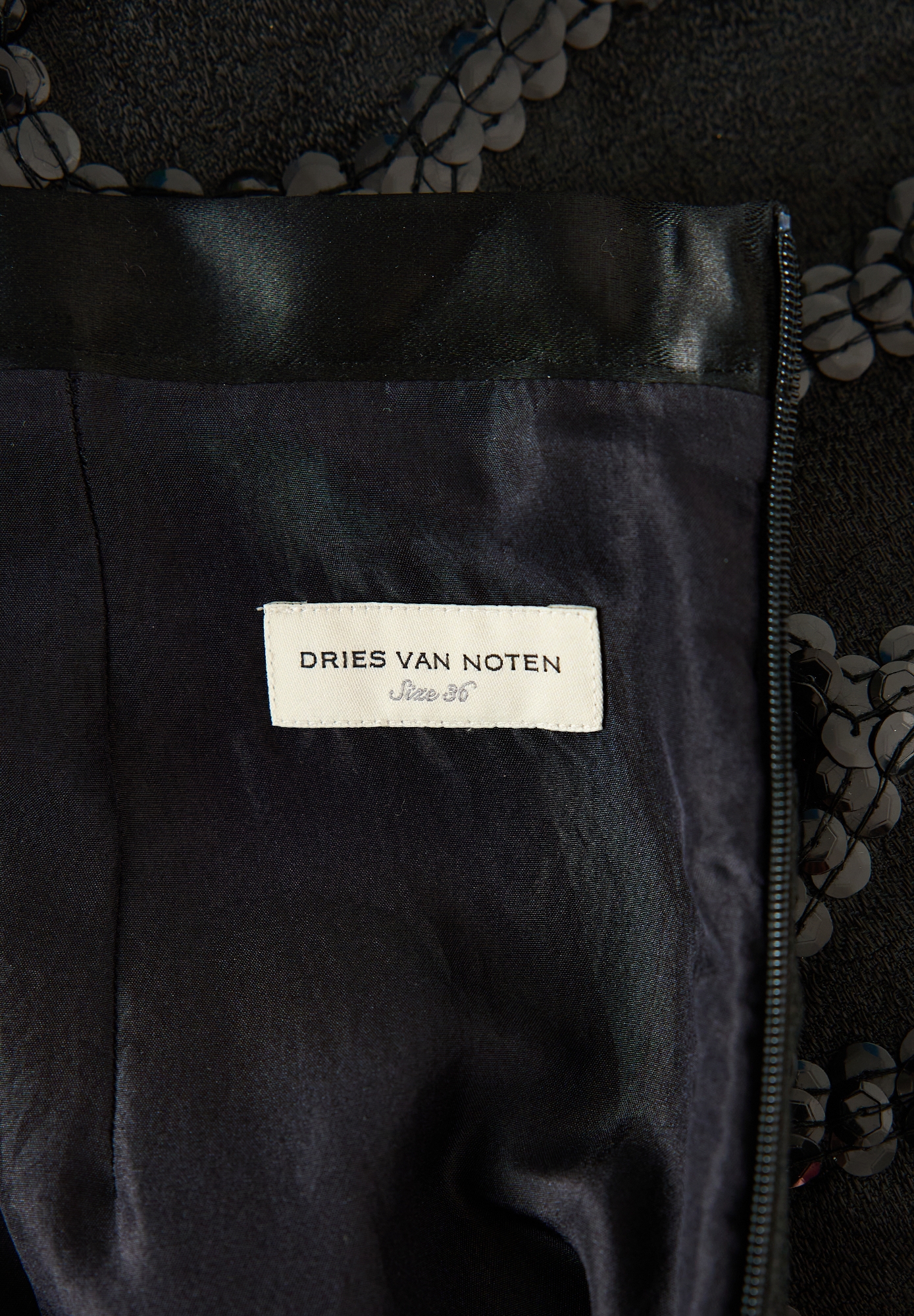 Dries Van Noten Black Sequin Skirt