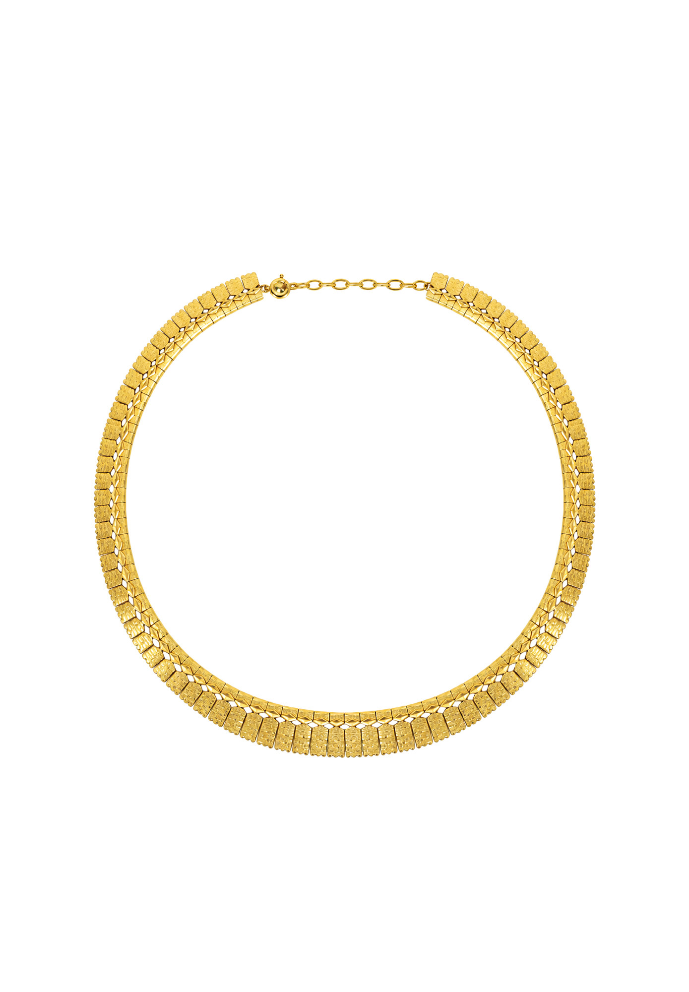 Vintage Necklace with Embossed Links
