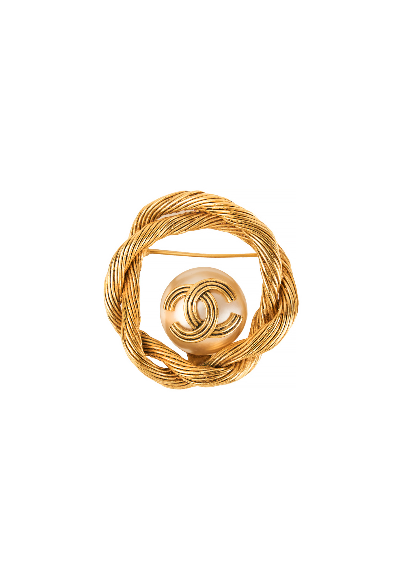 Chanel Twisted Pearl Brooch