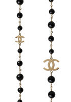 Chanel Black Necklace With Logos