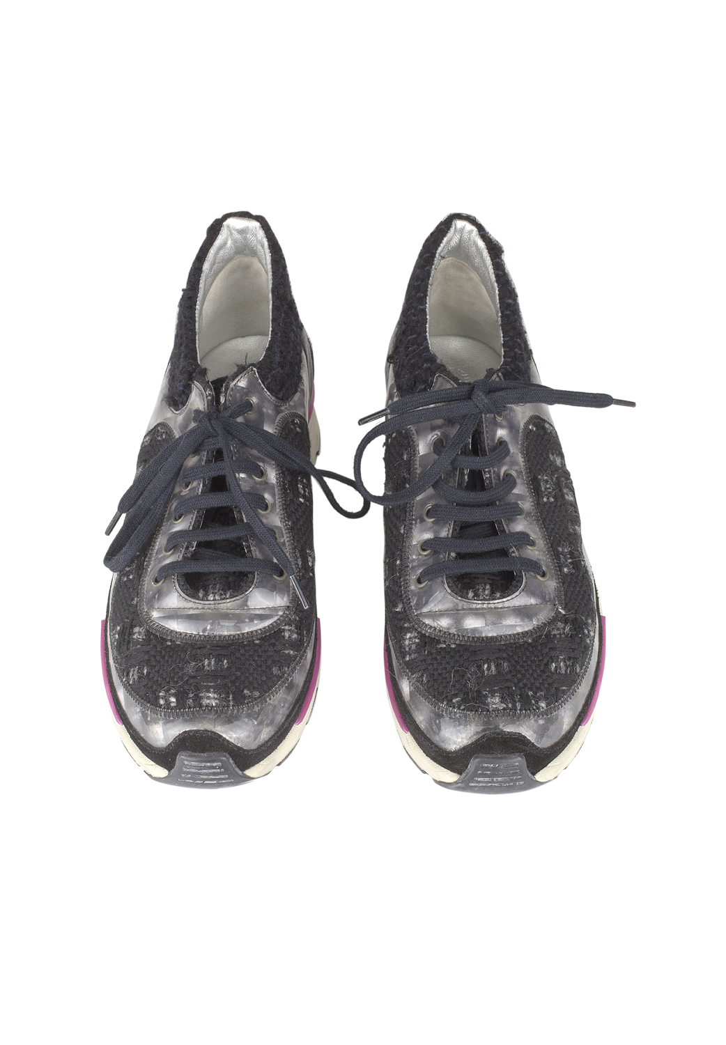 Chanel Black Tweed Sneakers