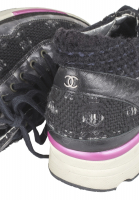 Chanel Black Tweed Sneakers