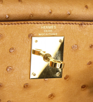 Hermès Kelly 28 Cognac Ostrich Bag