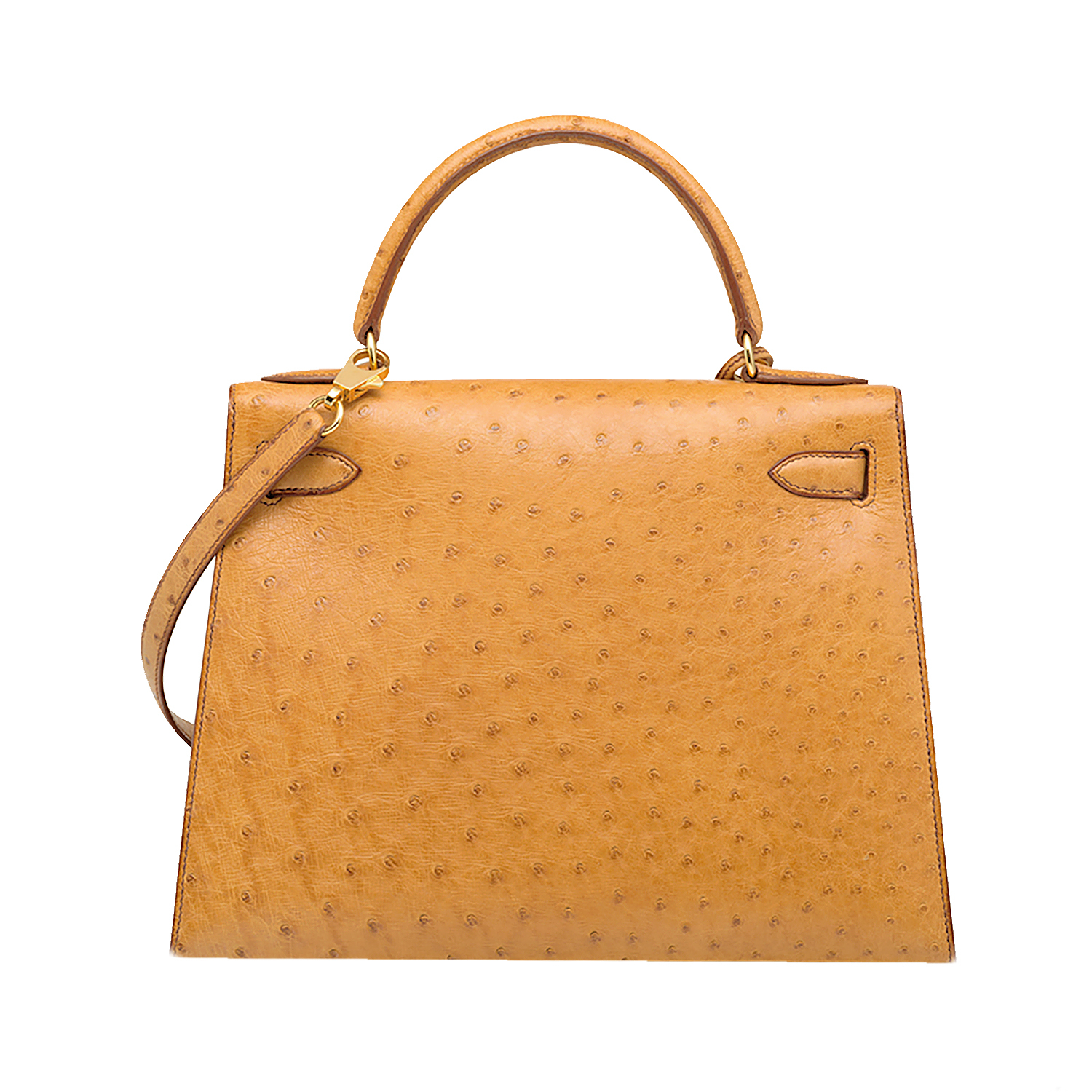 Hermès Kelly 28 Cognac Ostrich Bag