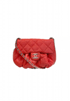 Chanel Chain Around Red Quilted Leather Messenger Bag
