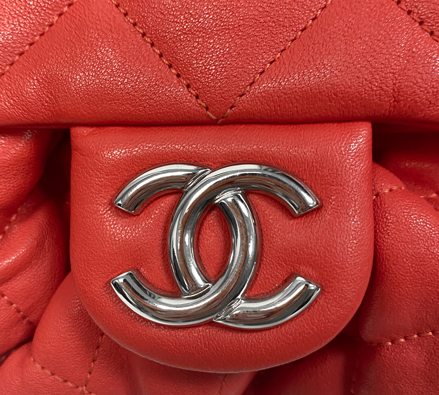 Chanel Chain Around Red Quilted Leather Messenger Bag