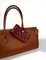 Chanel Burgundy Caviar Leather Phone Holder