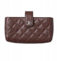 Chanel Burgundy Caviar Leather Phone Holder