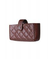 Chanel Burgundy Caviar Leather Phone Holder