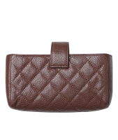 Chanel Burgundy Caviar Leather Phone Holder