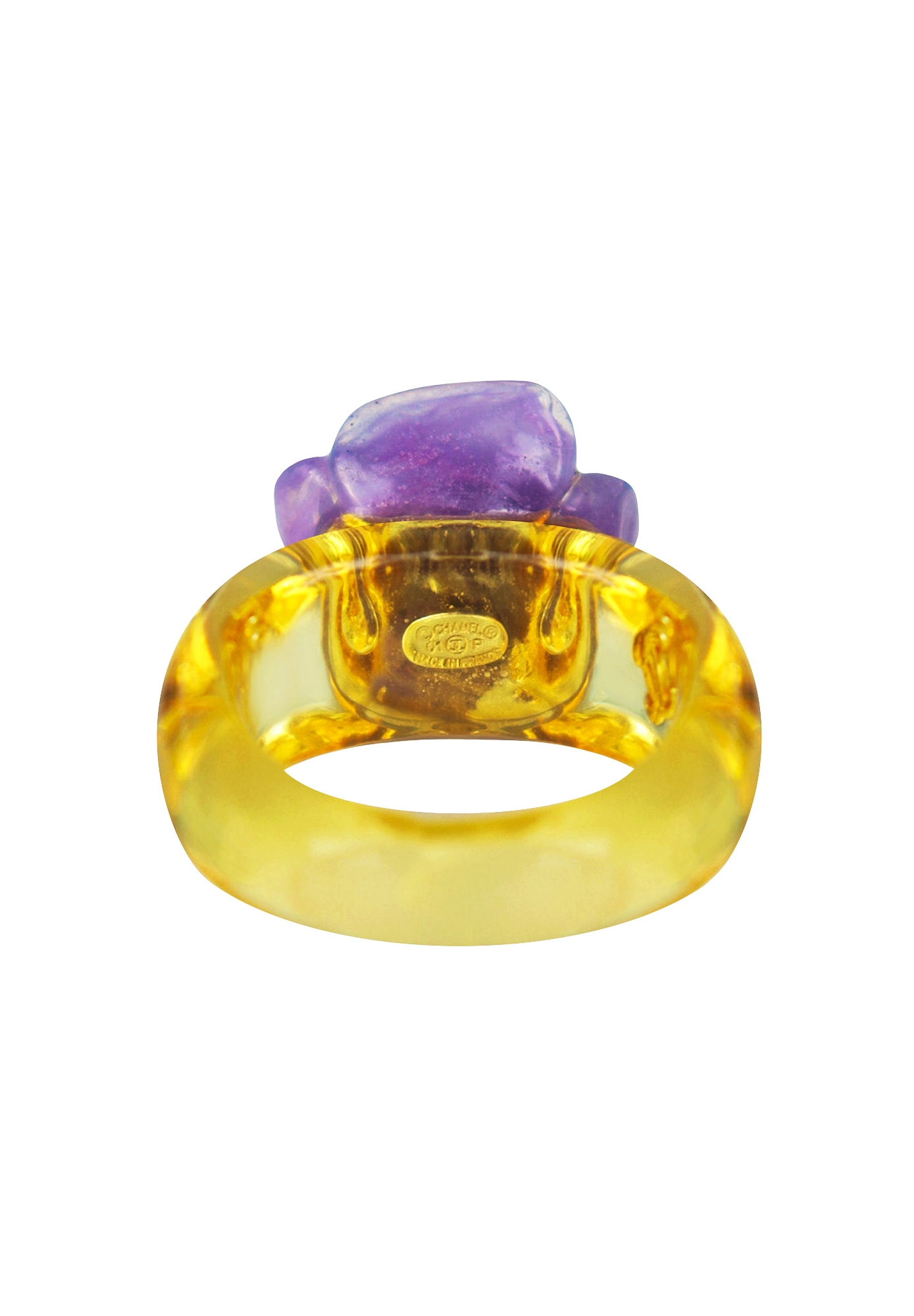 Chanel Yellow Ring With Camellia