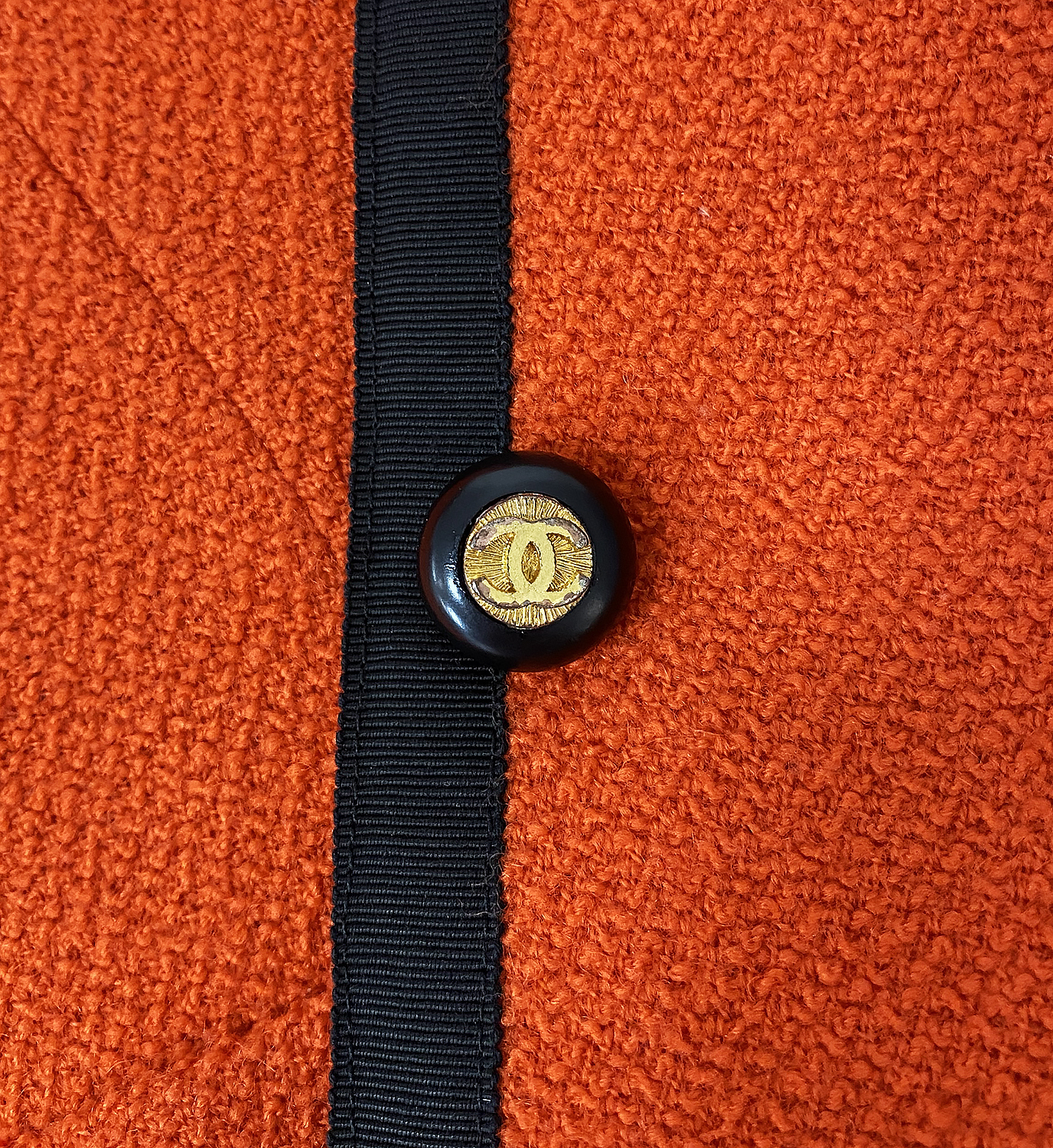 Chanel Orange Tweed Jacket