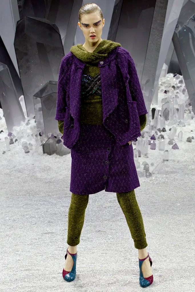 Chanel Purple Tweed Skirt