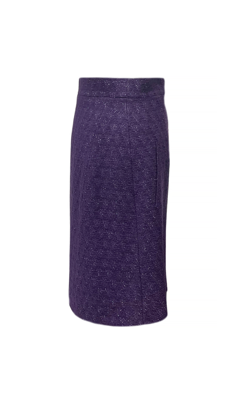 Chanel Purple Tweed Skirt