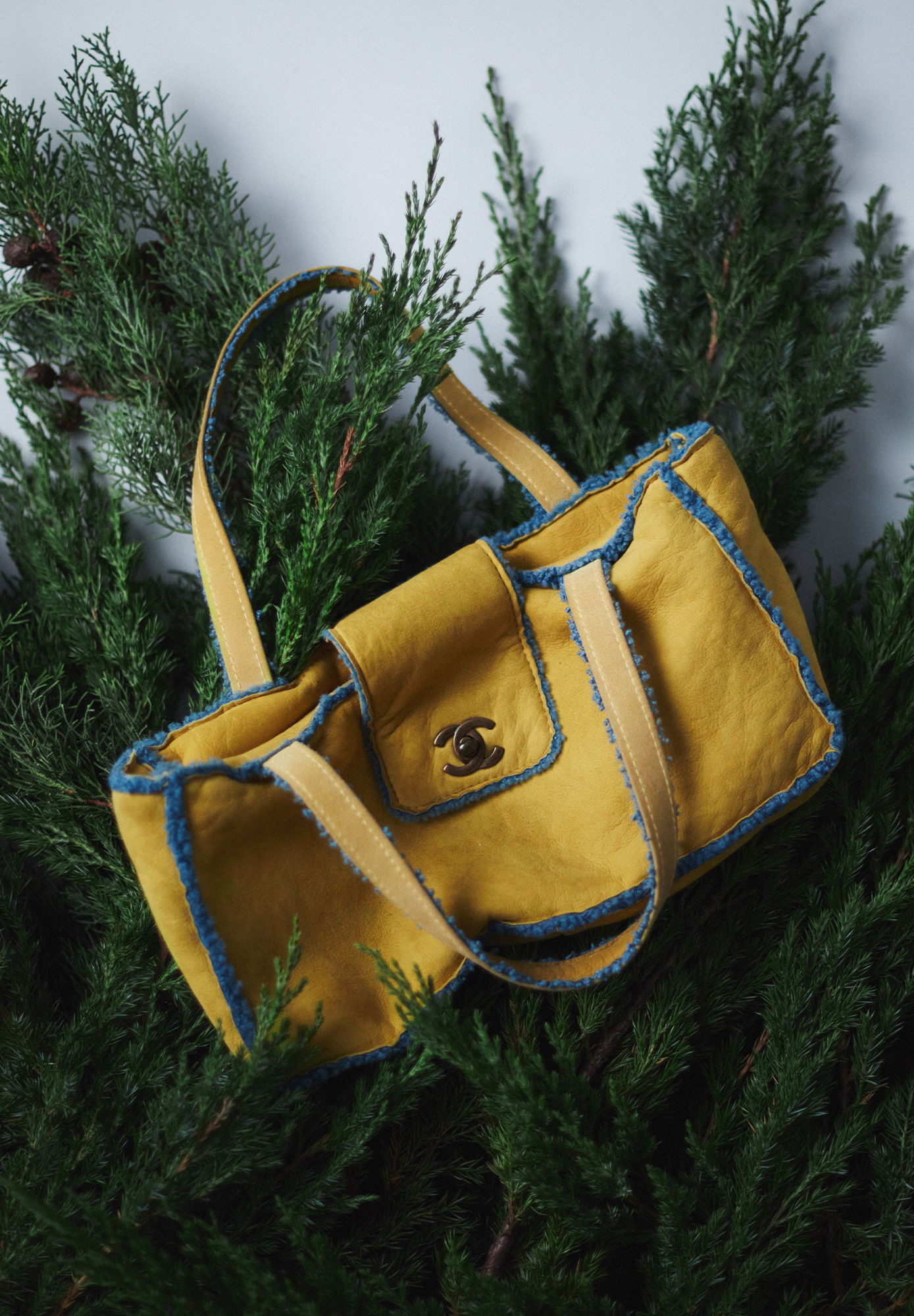 Chanel Yellow Suede Bag