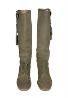 Chanel Green Suede Boots