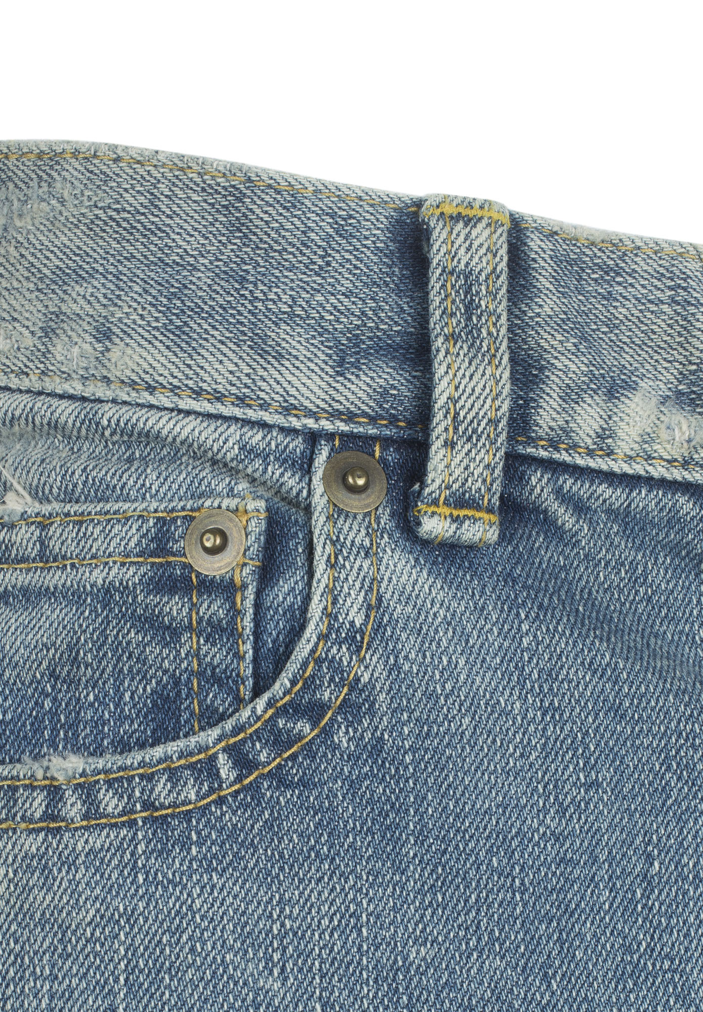 Light Blue Distressed Saint Laurent Jeans