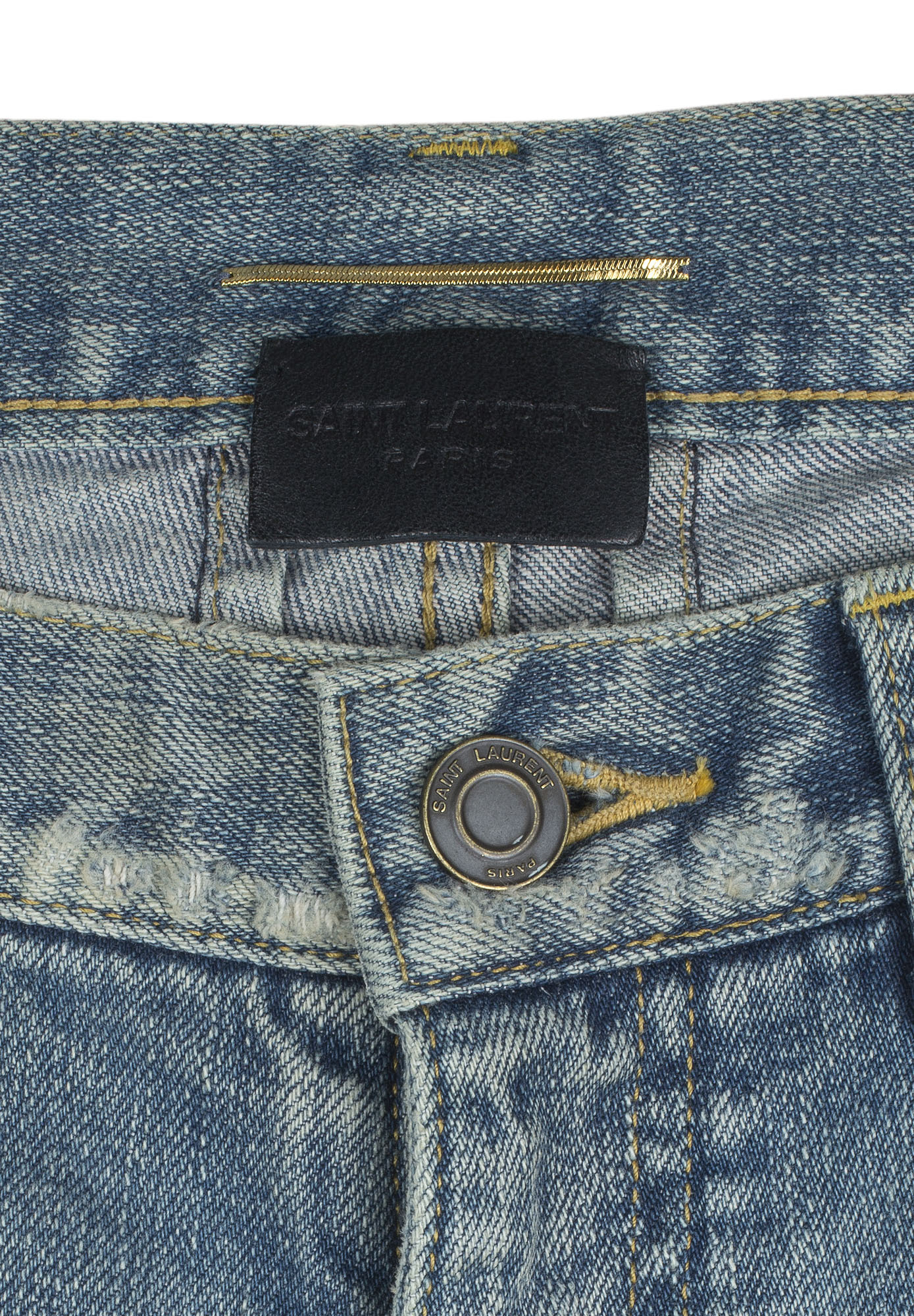 Light Blue Distressed Saint Laurent Jeans