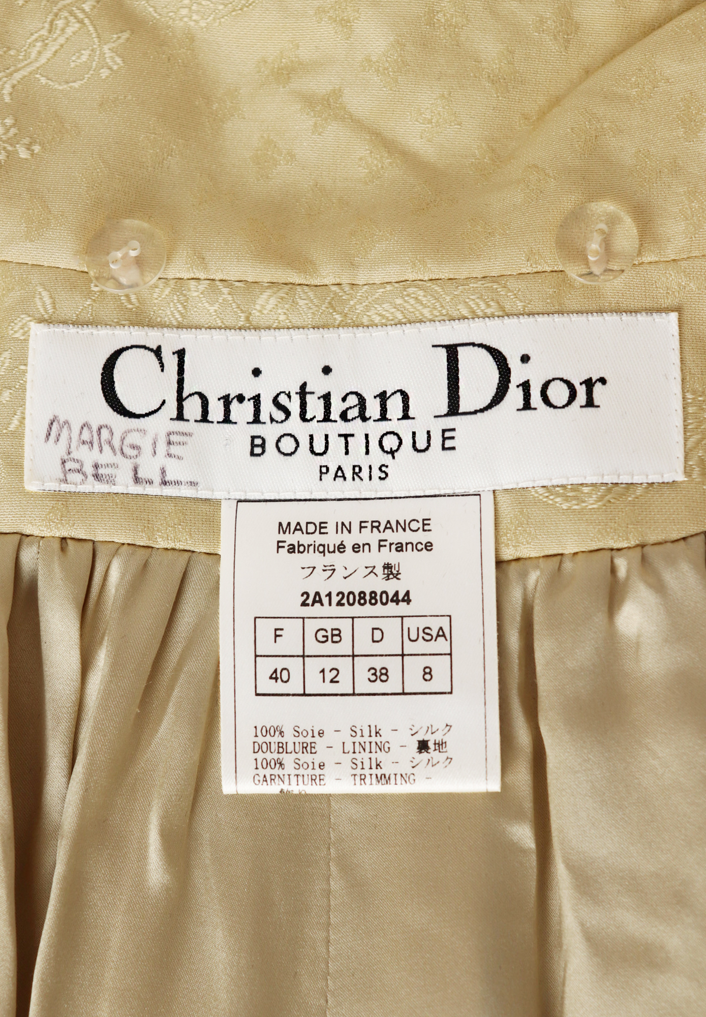 Christian Dior Jacquard Coat With Embroidery