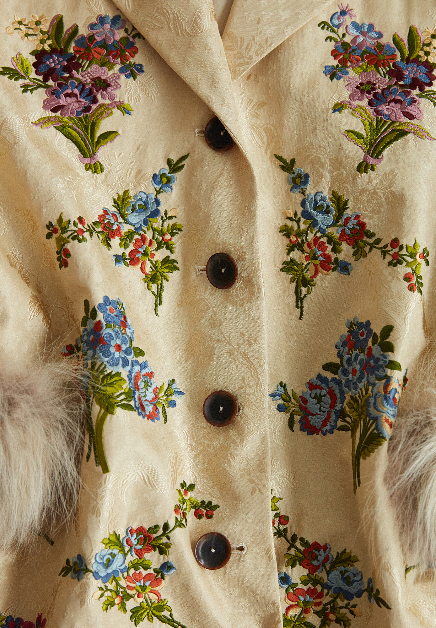 Christian Dior Jacquard Coat With Embroidery