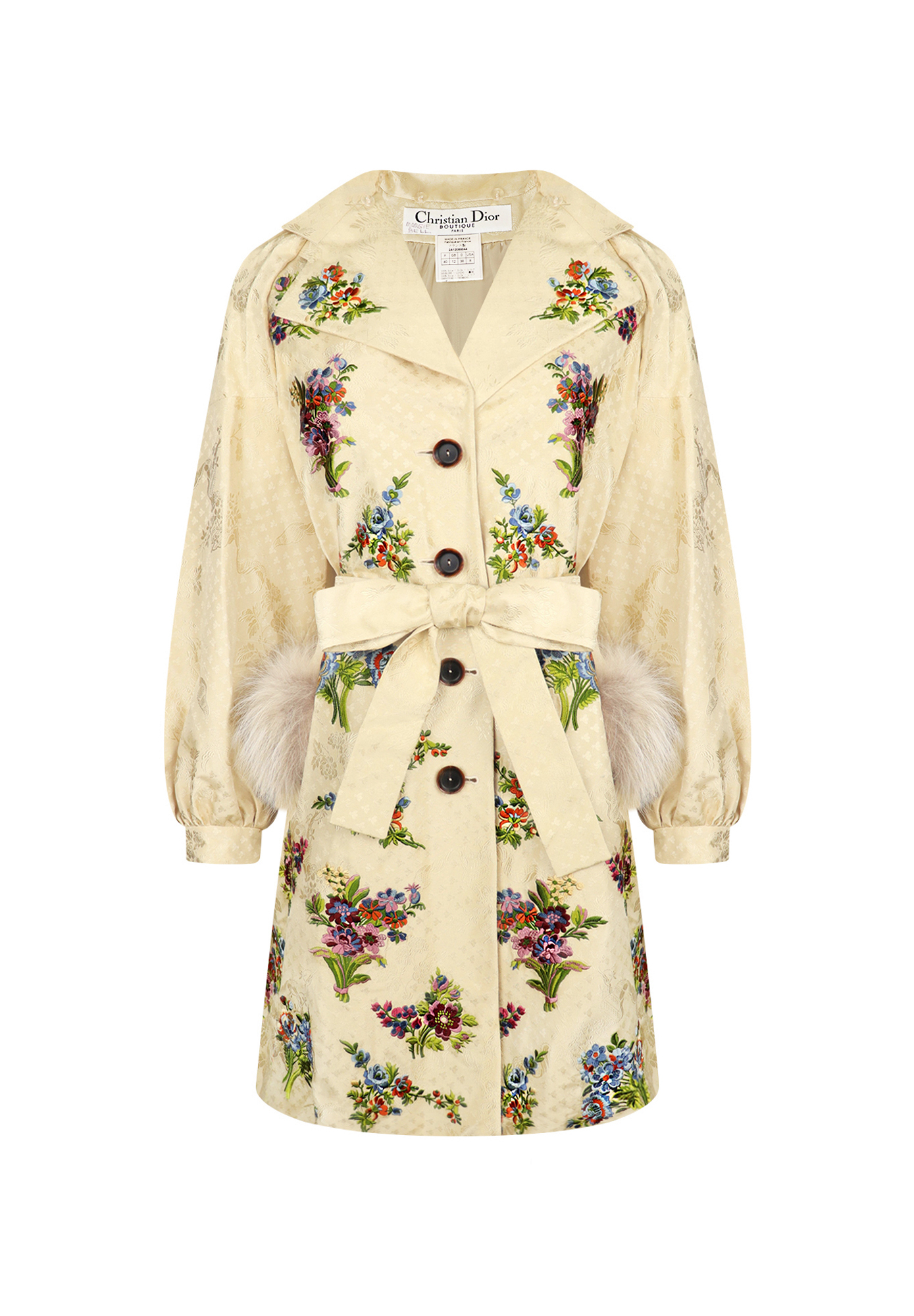 Christian Dior Jacquard Coat With Embroidery