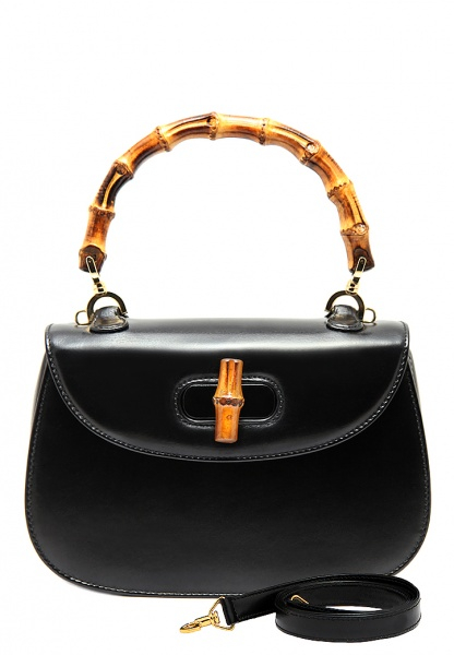 Gucci Black Mini Bamboo Handbag
