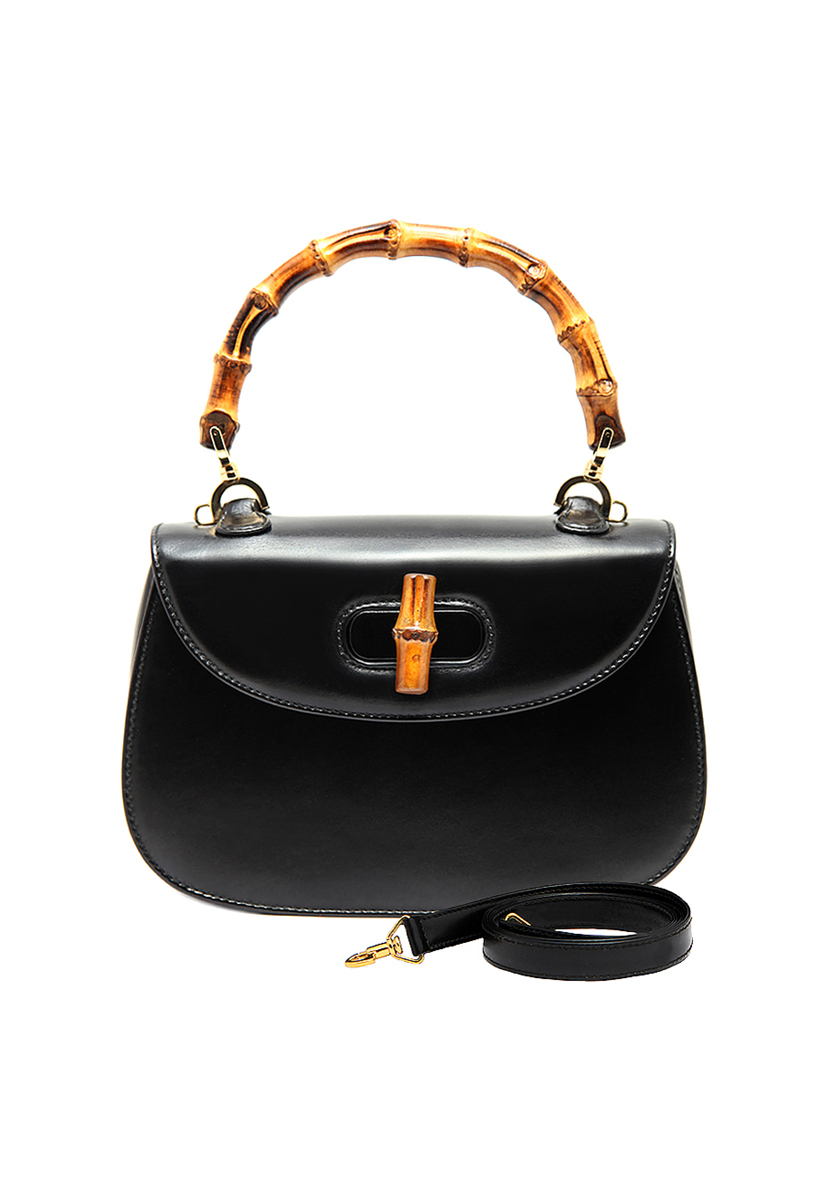 Gucci Black Mini Bamboo Handbag