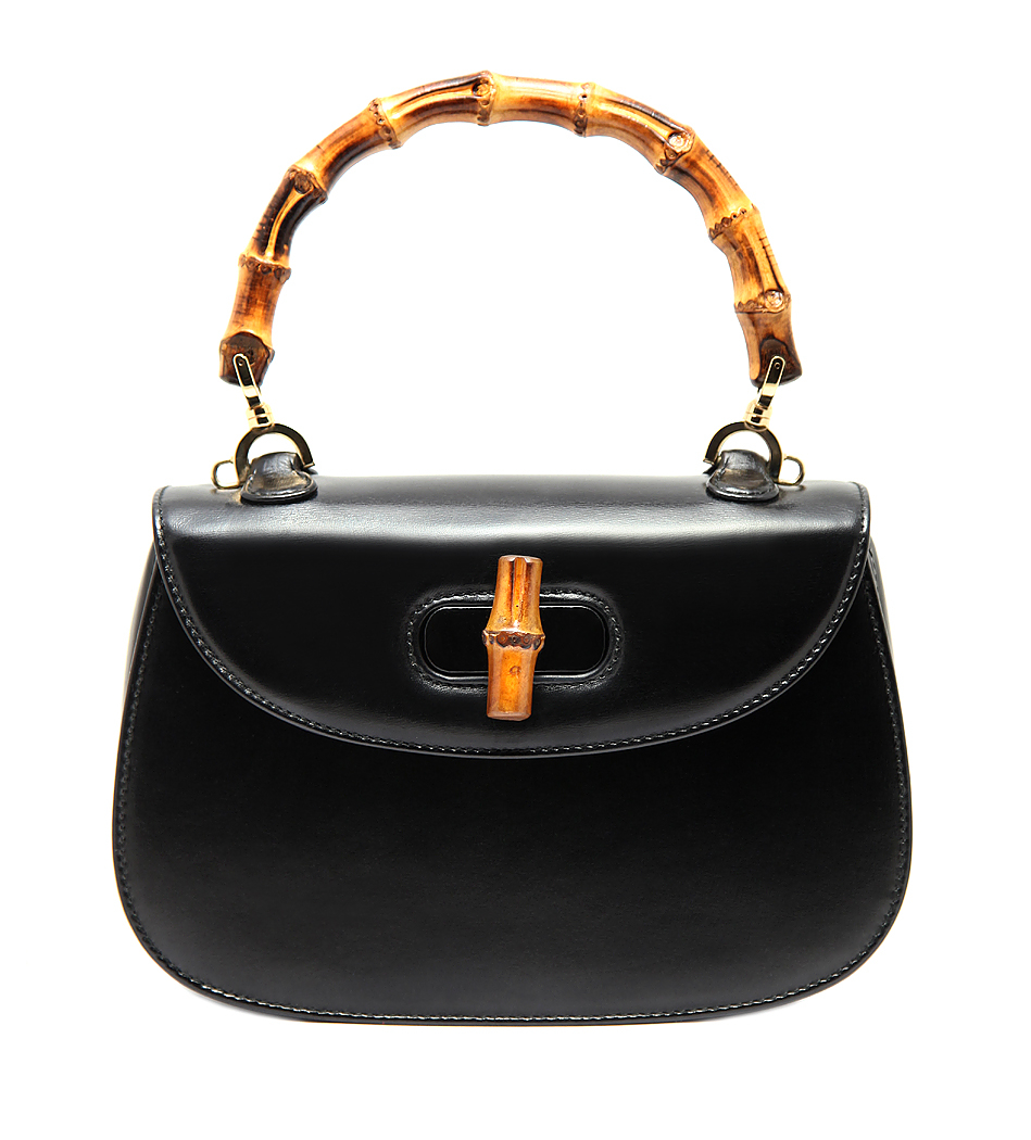 Gucci Black Mini Bamboo Handbag
