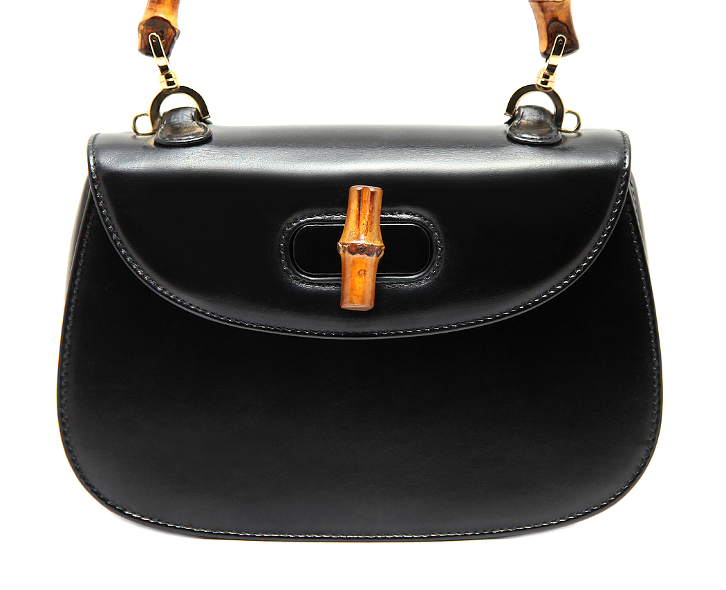 Gucci Black Mini Bamboo Handbag