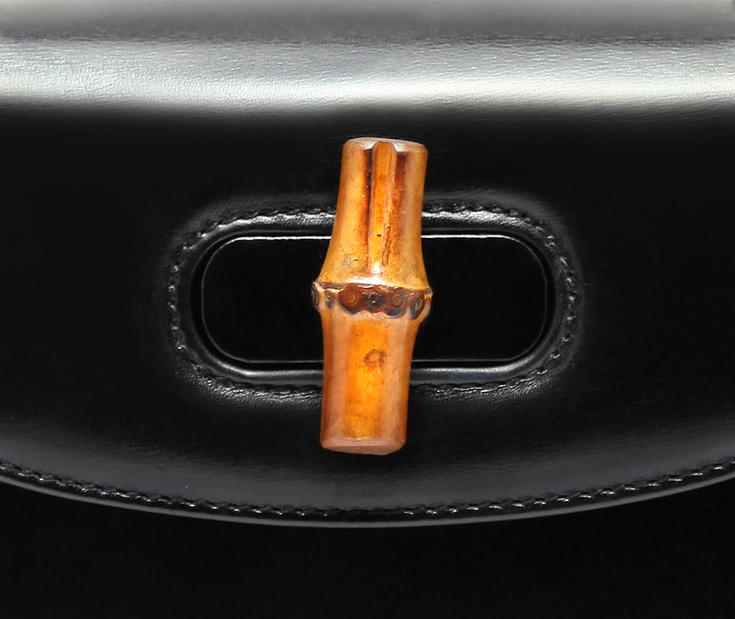 Gucci Black Mini Bamboo Handbag