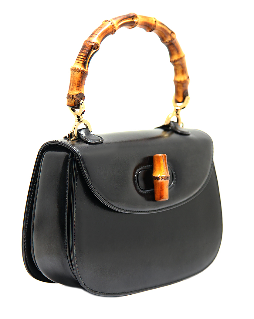 Gucci Black Mini Bamboo Handbag