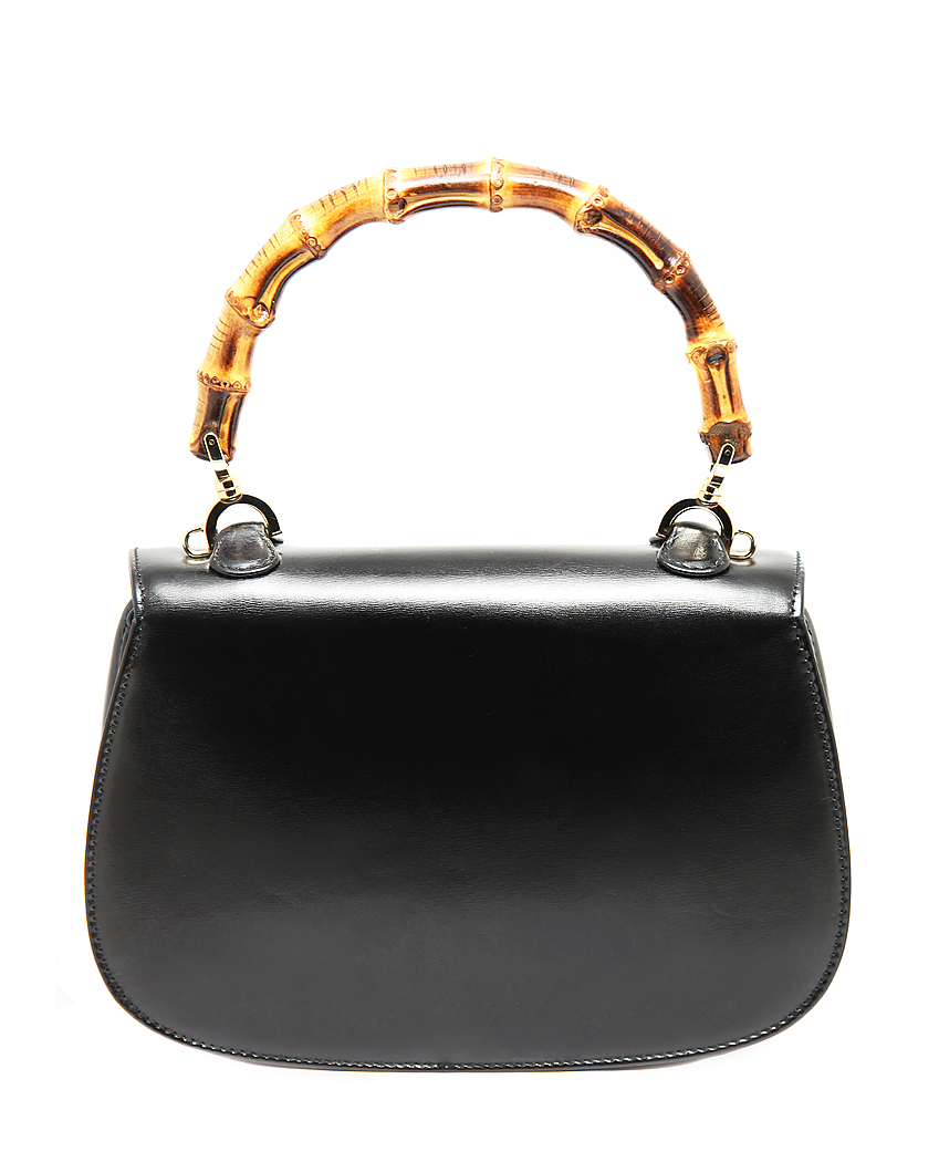 Gucci Black Mini Bamboo Handbag